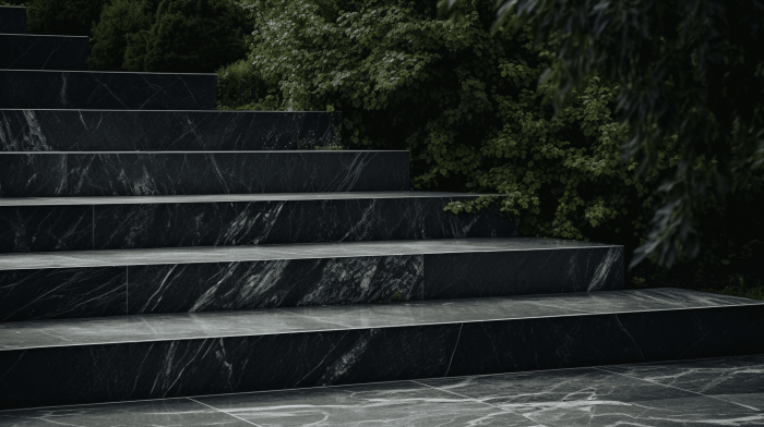 Ступени из мрамора Nero Marquina (Неро Маркина)