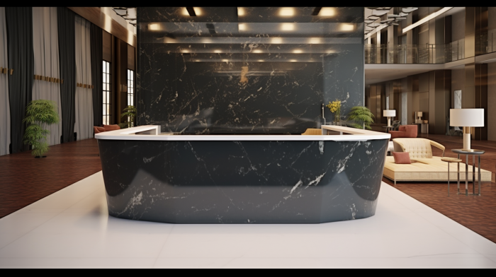 Ресепшен из мрамора Nero Marquina (Неро Маркина)