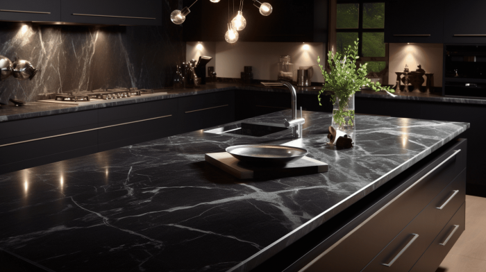Столешница из мрамора Nero Marquina (Неро Маркина)