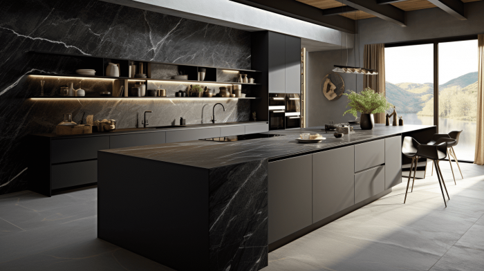 Столешница из мрамора Nero Marquina (Неро Маркина)